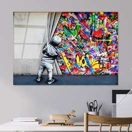 Wallity Pintura Decorativa de Vidrio Templado 70 x 100 cm Multicolor